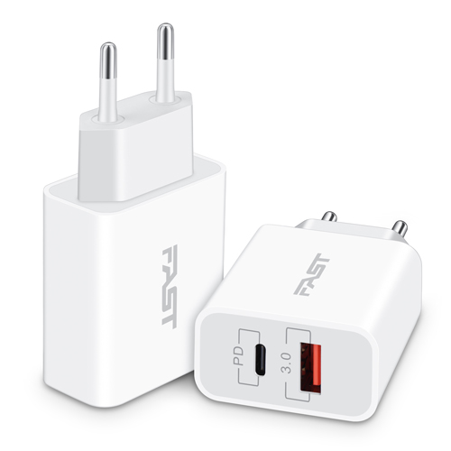 European Travel Plug Adapter, Power-7 2Pack 20W Dual Port USB C Wall Charger Block International Power Plug US to Europe Adaptor EU Type C Fast Charging for iPhone 13/12/11/Pro Max/X/SE, Pad, Android