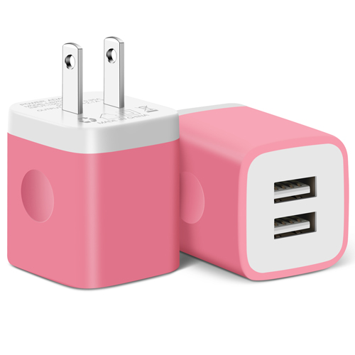 Power-7 USB Charger, 2-Pack 2.1A Dual Port USB Wall Plug Power Adapter Charger Block Charging Box Brick Cube Compatible with iPhone 13/12/Pro/11/XS/XR/X/8/7/6S Plus/5S, Pad, Samsung, LG, Moto, Android