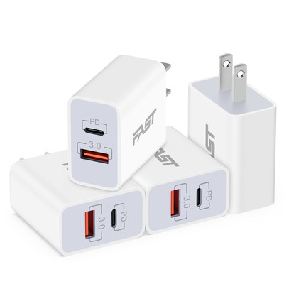 USB C Charger Block, 4-Pack 20W Dual Port USB C Power Adapter Wall Charger Plug Fast Charging Block Brick Cube for iPhone 15/15 Plus/15 Pro Max 14 13 12 11 XS X, iPad, Samsung S23 S22 S21, Pixel 8 7 6