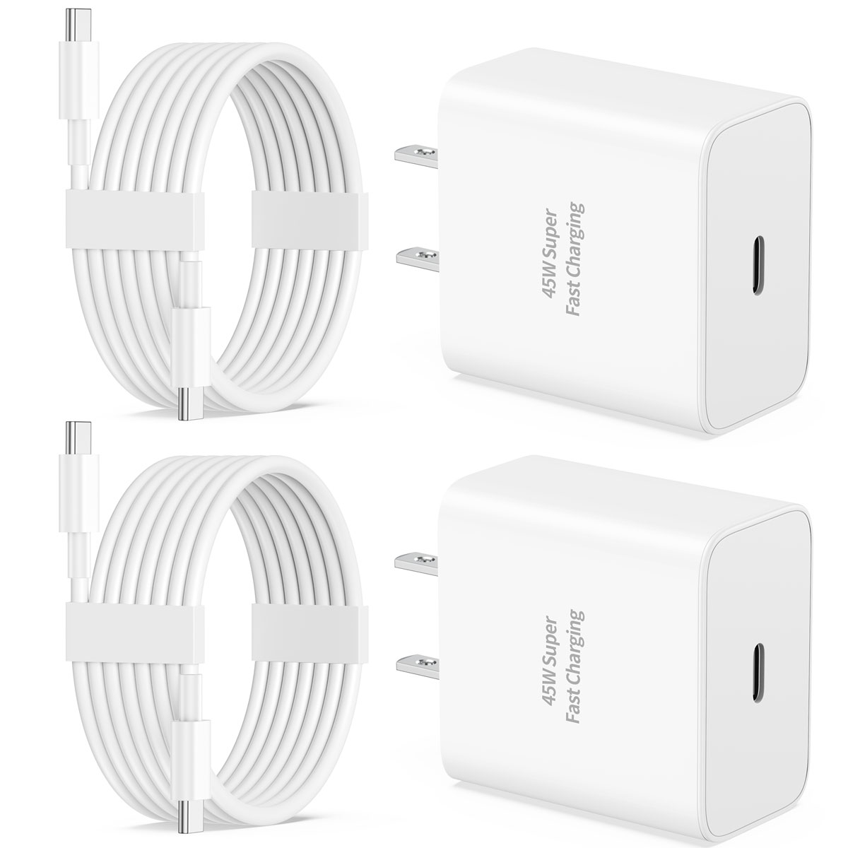 Super Fast Charger Type C, 2 Pack 45W USB C Wall Charger Fast Charging for Samsung Galaxy S24 Ultra/S24/S24+/S23 Ultra/S23/S23+/S22/S21 FE/S20/Note 20/10, Galaxy Tab with 6FT Type C Charger Cable