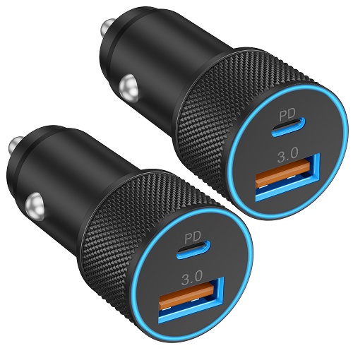 USB C Car Charger, 2 Pack 38W Cigarette Lighter USB Car Charger Fast Charging [PD & QC] Type C Car Charger Adapter for iPhone 15 14 13 12 11 XS XR X 8 7 6 Plus, iPad, Samsung S24 S23 S22, Pixel 8 7 6