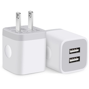 
USB Charger Block, 2-Pack 2.1A Dual Port USB Rapid Wall Charger Plug Cube Power Adapter Charging Box Brick for iPhone 14/13/12/11/Pro Max/SE/XS/XR/X/8/7/6 Plus, Galaxy, Moto, LG, Android Phones
