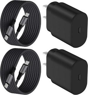 USB C Fast Charger, 2-Pack 25W Samsung Charger Type C Super Fast Wall Charger with 10FT Long USB C Charging Cable for Samsung Galaxy S24/S24 Ultra/S24+/S23/S23 Ultra/S22/S21/S20/A55 /A54, Z Fold/Flip